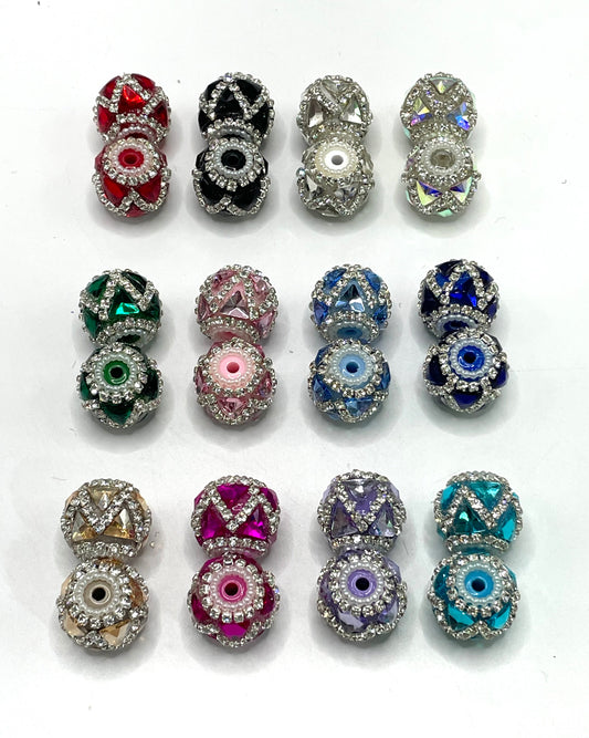 Fancy Beads Acrylic beads Rhinestone Chain Pearl Spacers Triangle Mirror Glass Beads 18mm Random Mix