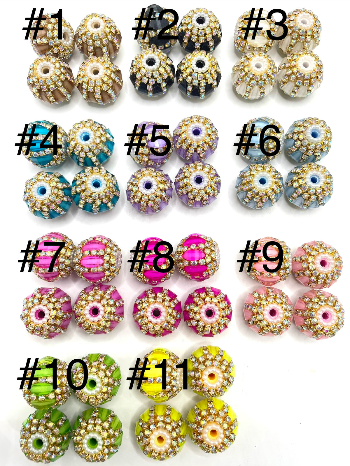 diy beaded beadable fancy lantern beads ornaments with golden color rhinestone chain and pearl ,random mix