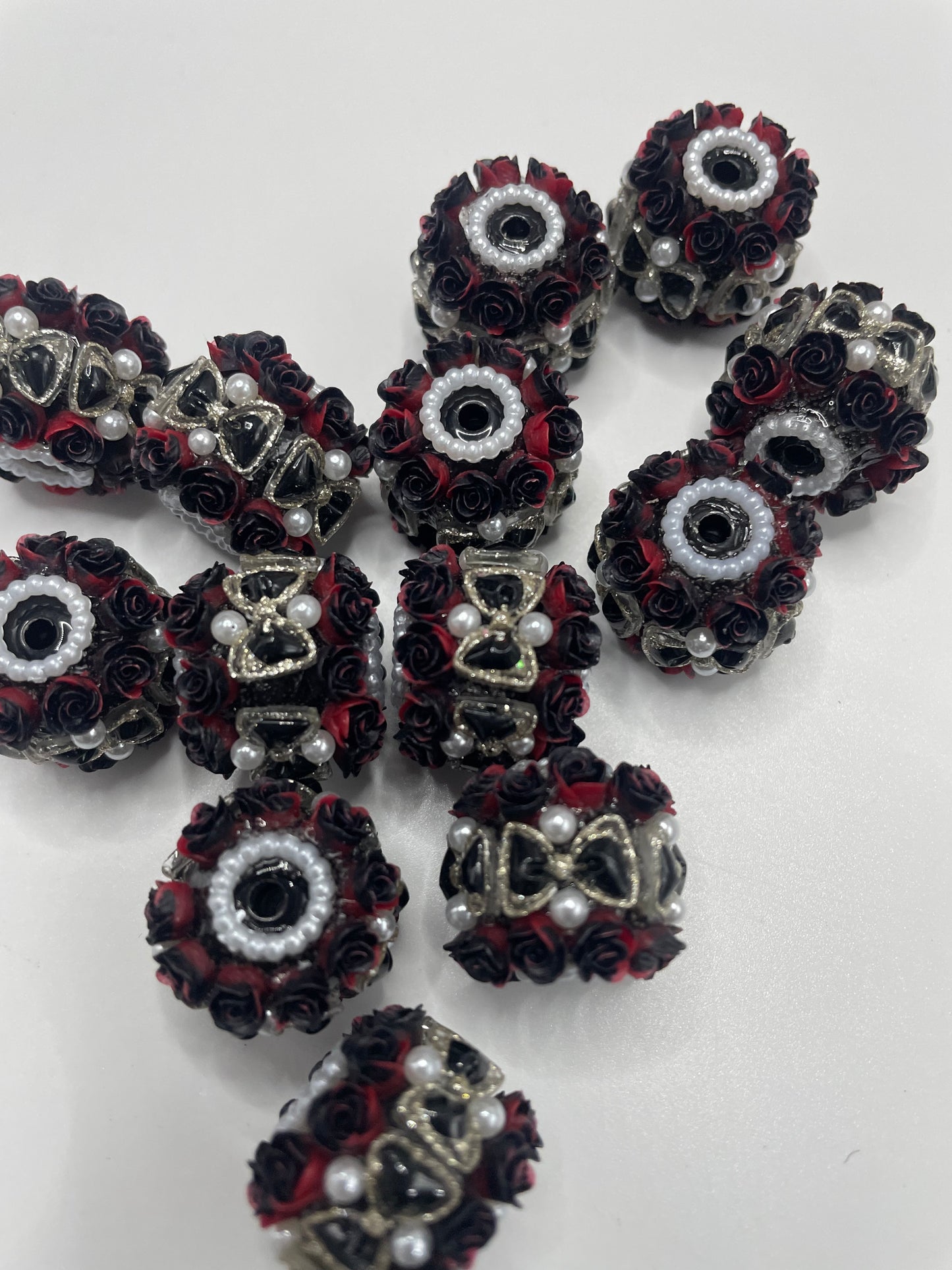 Fancy flower with bow fancy bead