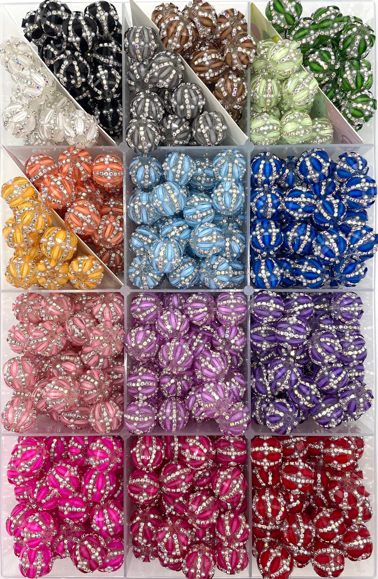 Acrylic beads Pumpkin beads Pearl chain Acrylic translucent beads 20mm Random Mix