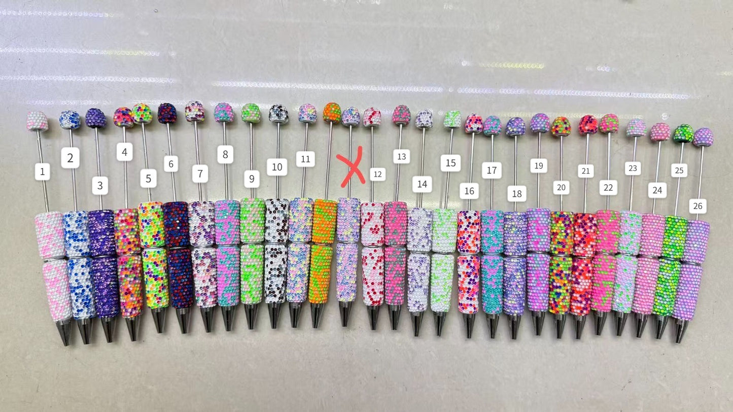 mutil color #1-#26  Diy beaded beadable jelly rhinestone neon colors Clay pen neon pen Neon color Rhinestone DIY Colorful Clay Writing Tools Random Mix（副本）