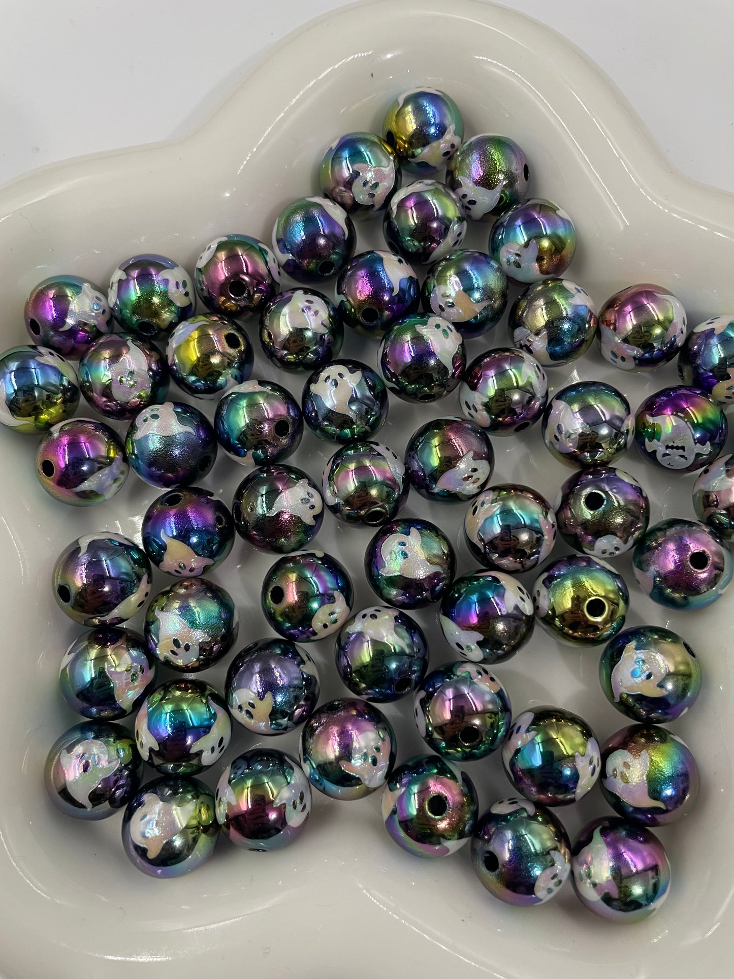 Acrylic beads Halloween Beads Lips Heart Pumpkin Ghost Cartoon printed beads and a series of multi-element beads 16mm