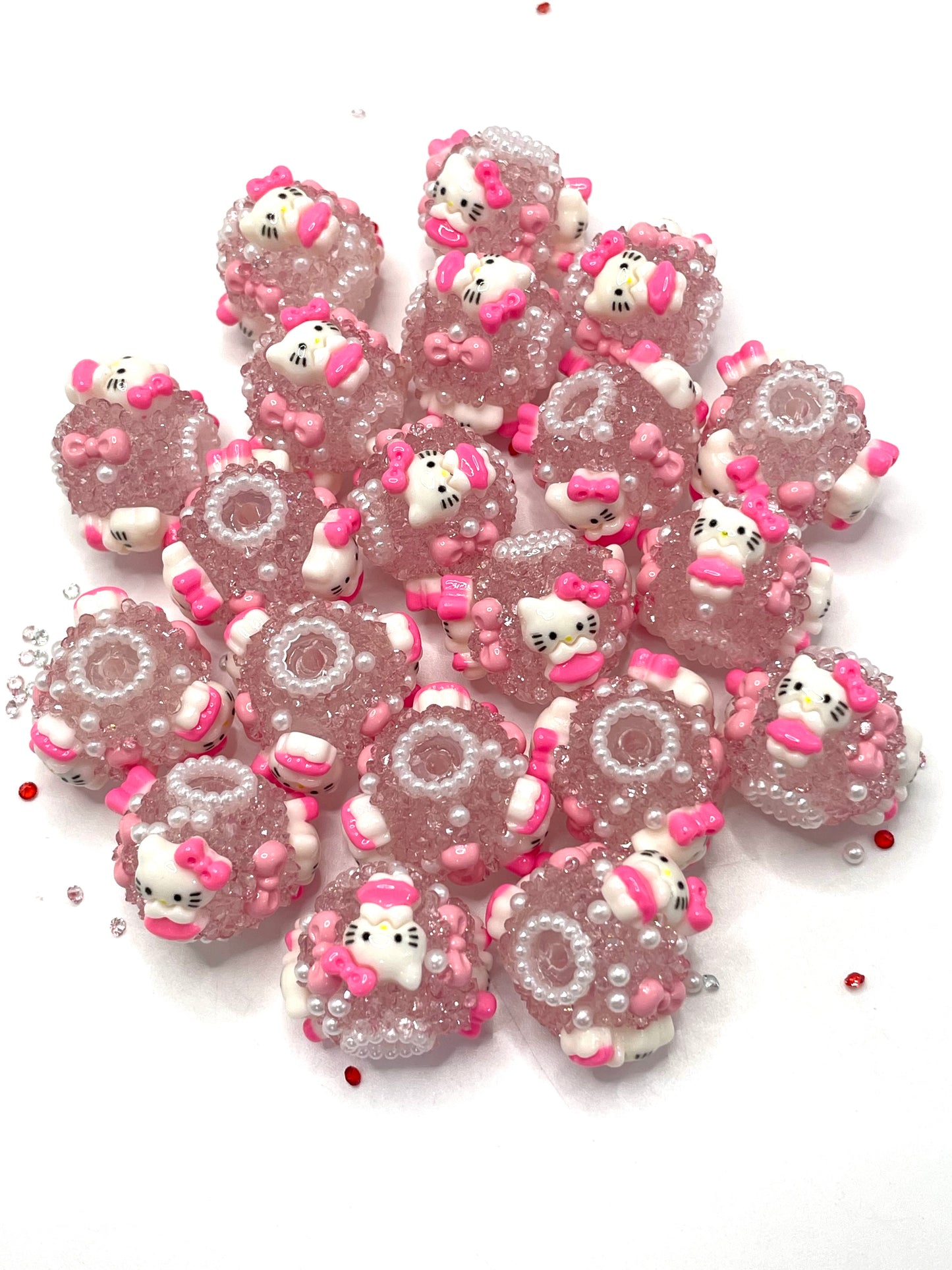 HK Sugar beads Cute bow-shaped sugar beads Cute beads 18mm Random Mix