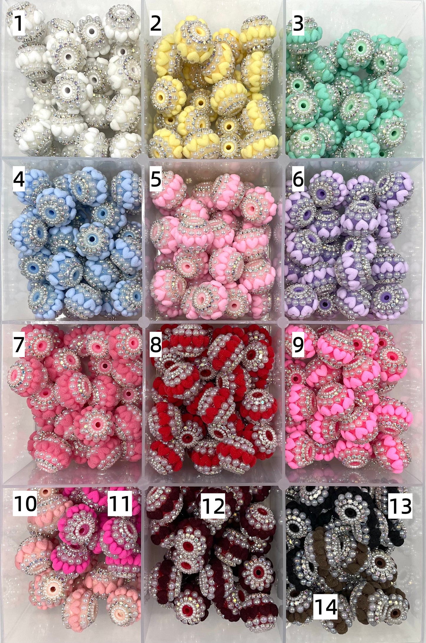 Fancy Beads Heart Chain Pearl Bubble Pearl gasket Random Mix 20mm