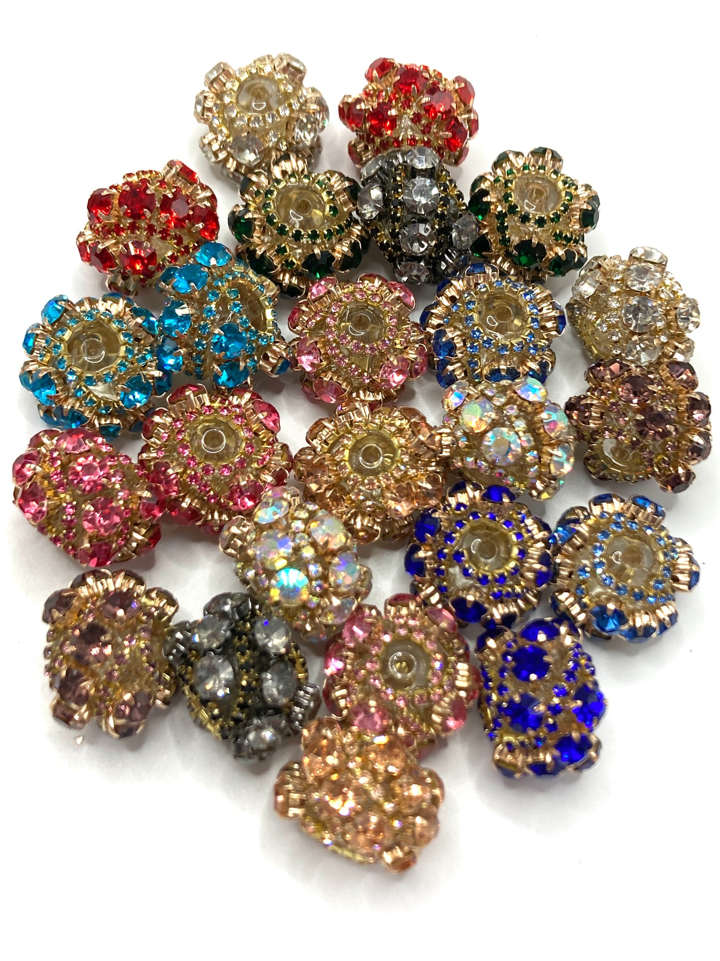 Fancy Beads Large chain Large water drill Golden chain with vintage Rhinestone beads Bronze-colored beads Random Mix