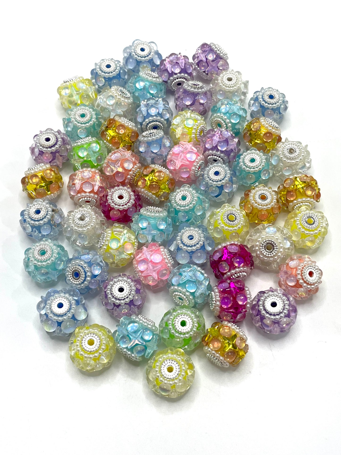 Acrylic beads Bubbles and Stars Rhinestone Metal bead spacer Beads