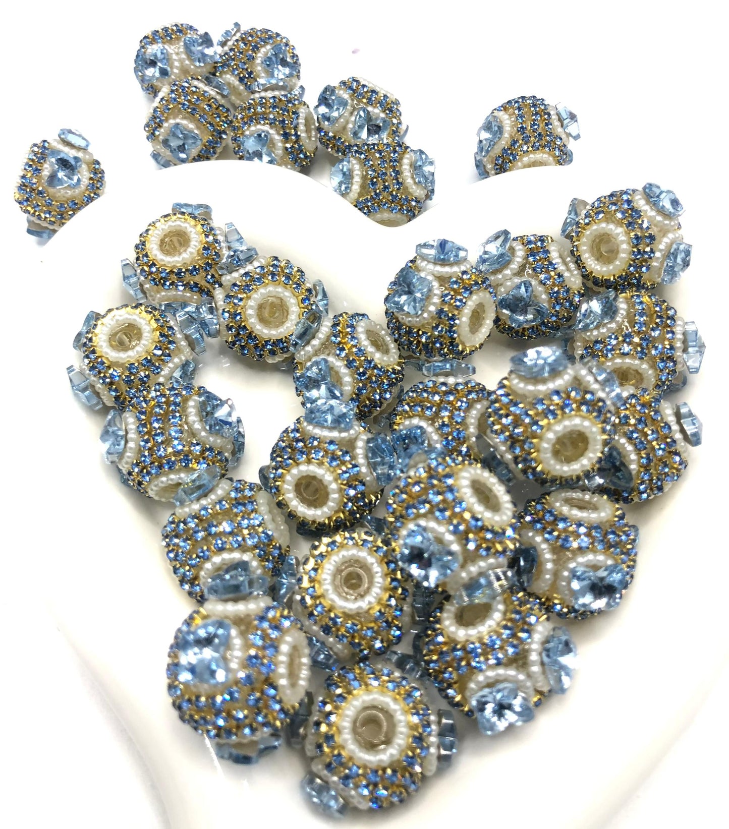 fancy bead craft with rhiestone chain and crstal butterfly and pearl ring ,random mix color