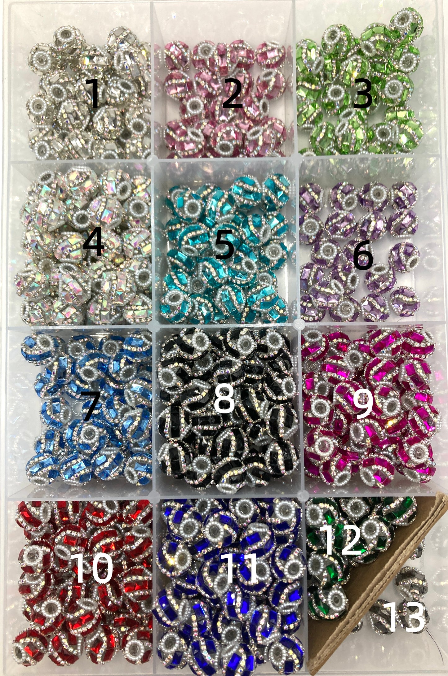 Mirror bead with chain fancy beads random mixed Random Mix