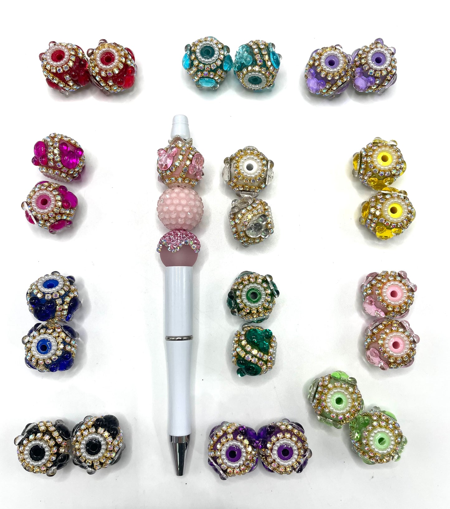 Fancy Beads Mickie Head Chain Pearl gasket Acrylic beads 19mm Random Mix