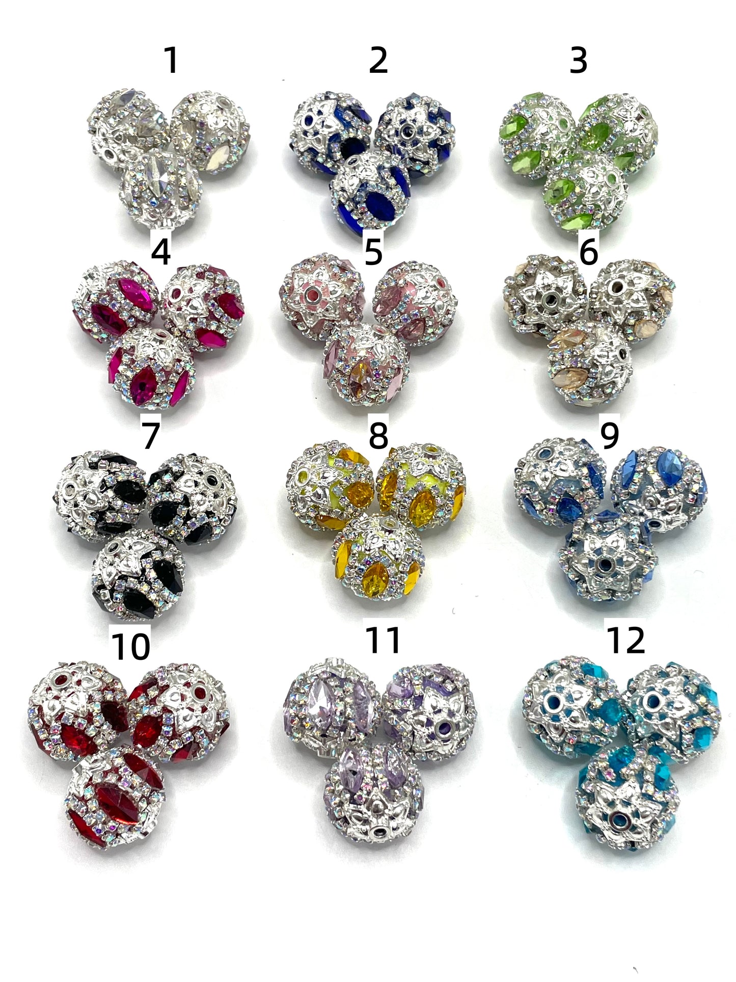 Fancy Beads Double chain Mirror glass Acrylic beads Metal Snowflakes spacer beads 18mm