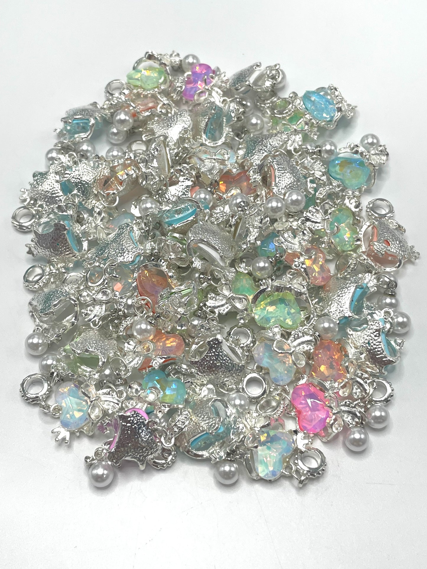 charm Heart Pendant Pearl pendant Metal pendant DIY accessories Random Mix