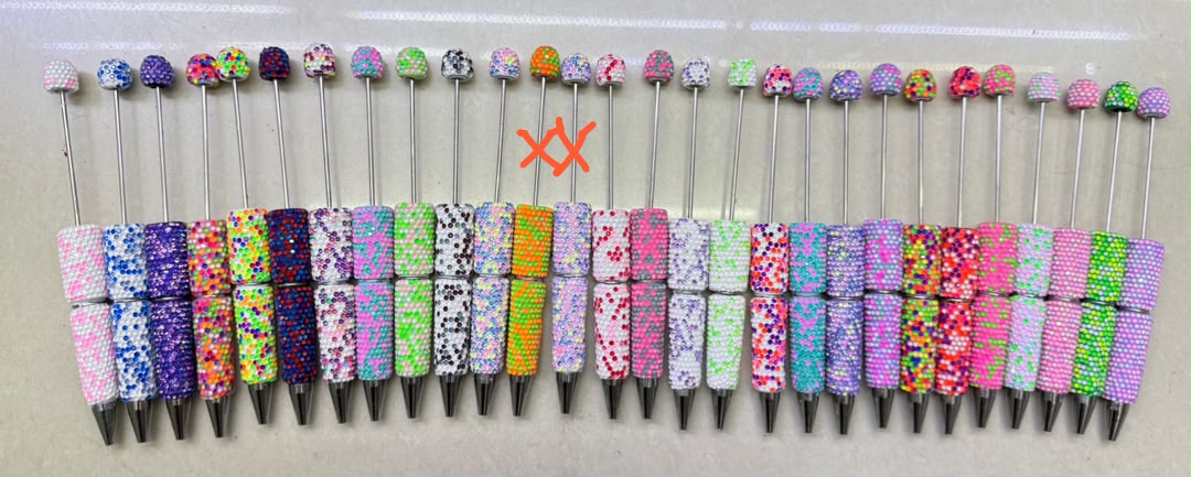 mutil color #1-#26  Diy beaded beadable jelly rhinestone neon colors Clay pen neon pen Neon color Rhinestone DIY Colorful Clay Writing Tools Random Mix（副本）