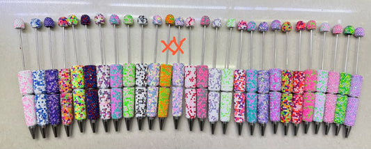 mutil color #1-#26  Diy beaded beadable jelly rhinestone neon colors Clay pen  Neon color Rhinestone DIY Colorful Clay Writing Tools Random Mix