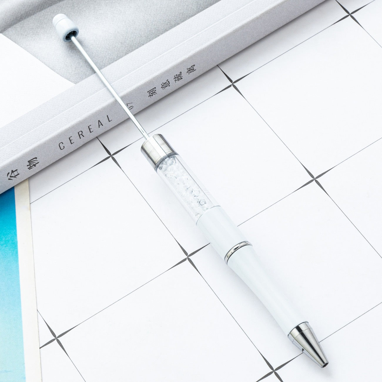 diy pen has the crystal inside the empty plastic tube beadable pen beaded pen ball point plastic pen