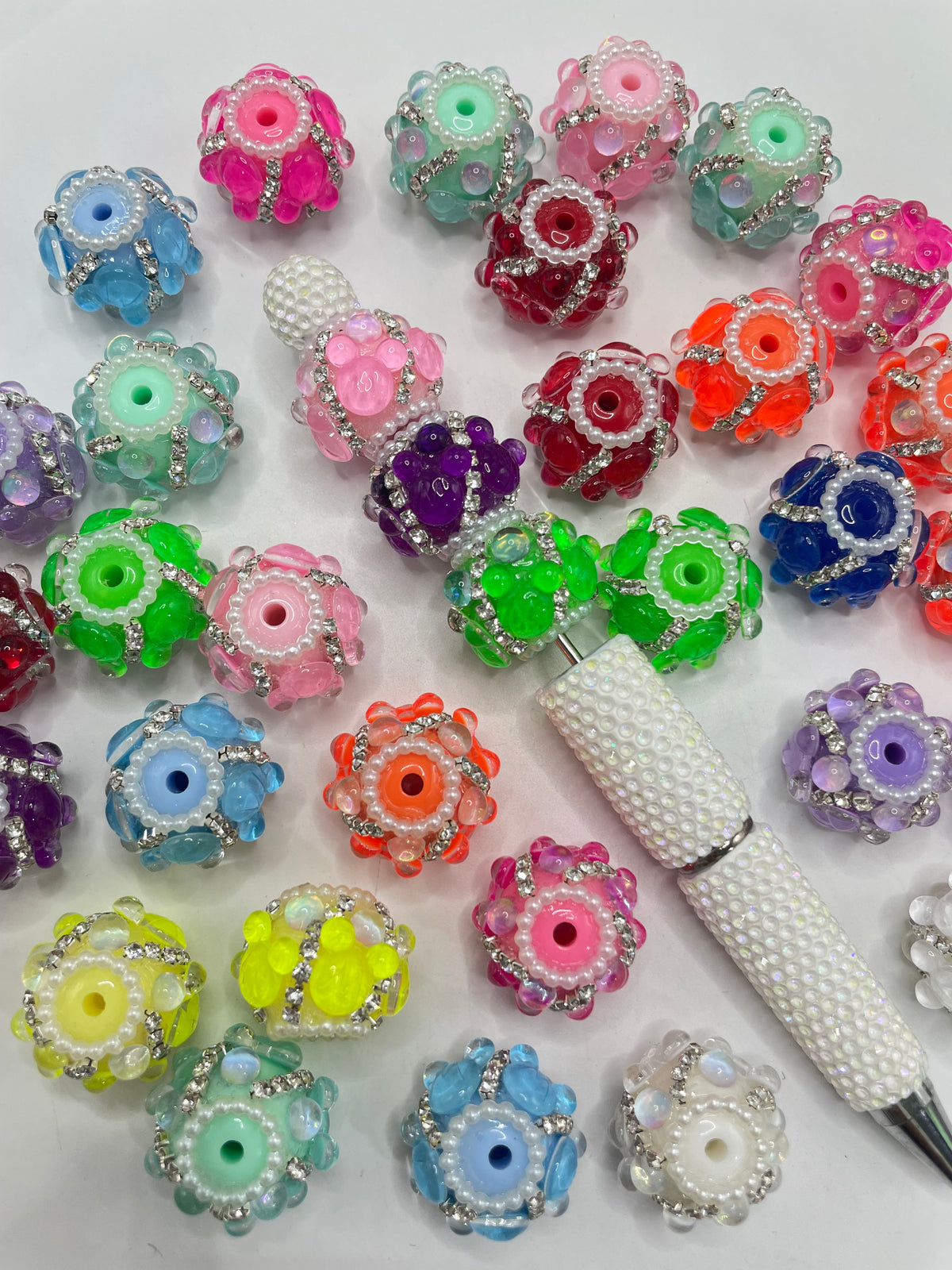 neon color mouse head fancy beads