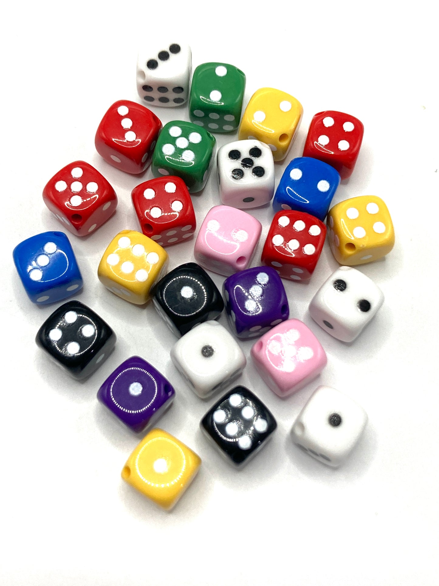 Acrylic beads Beaded sieve Dice Porous Special beads Colorful dice Random Mix 15mm