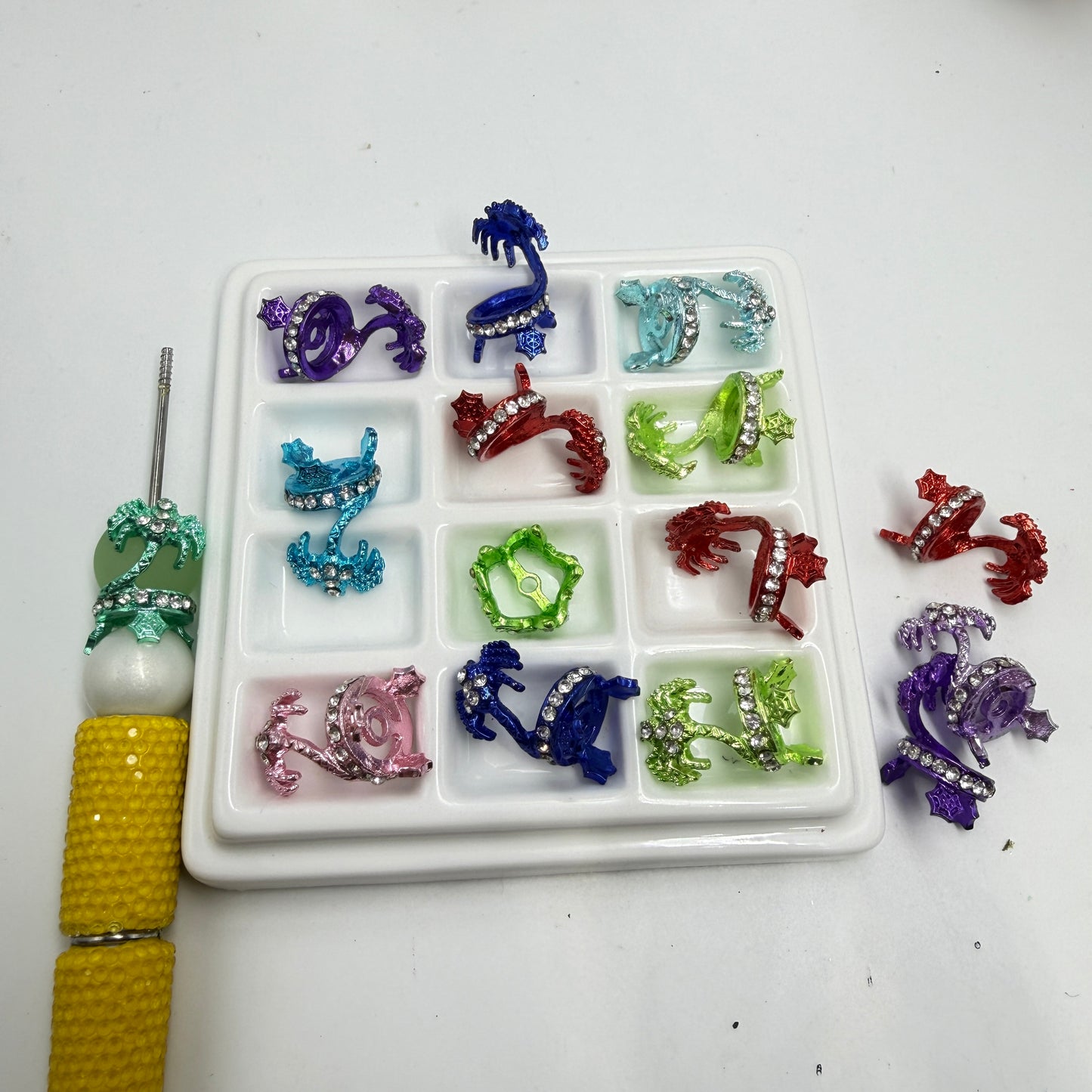 spider bead cap colorful bead cap with rhinestone