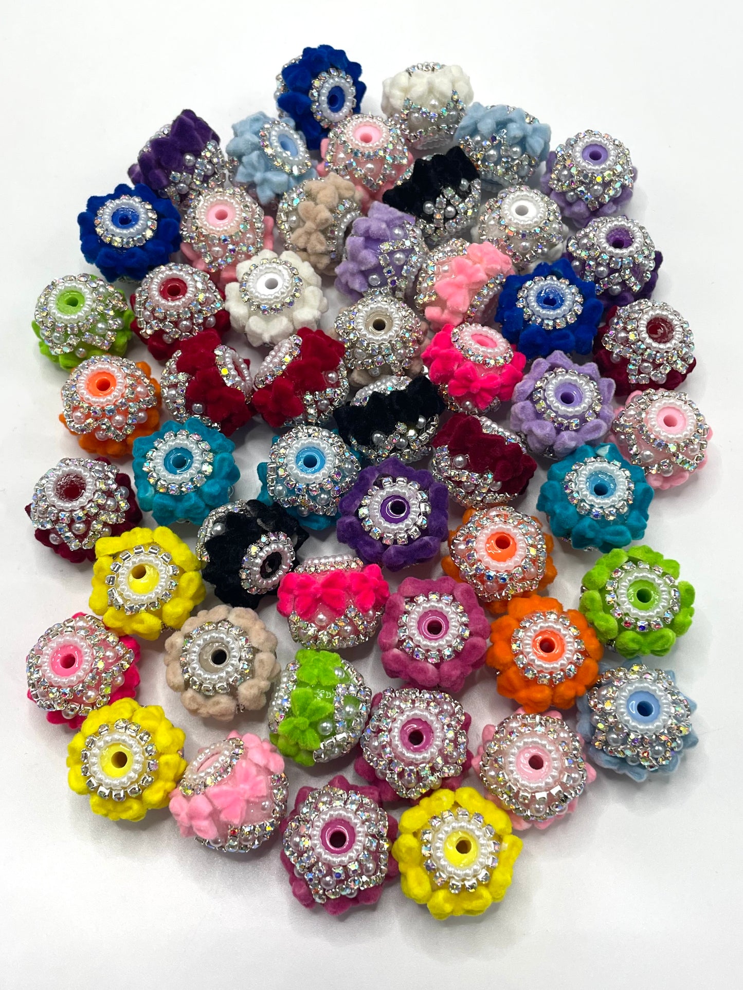 bow Fuzzy Chain Pearl gasket Pearl Multicolored fluffy bow ties Random Mix