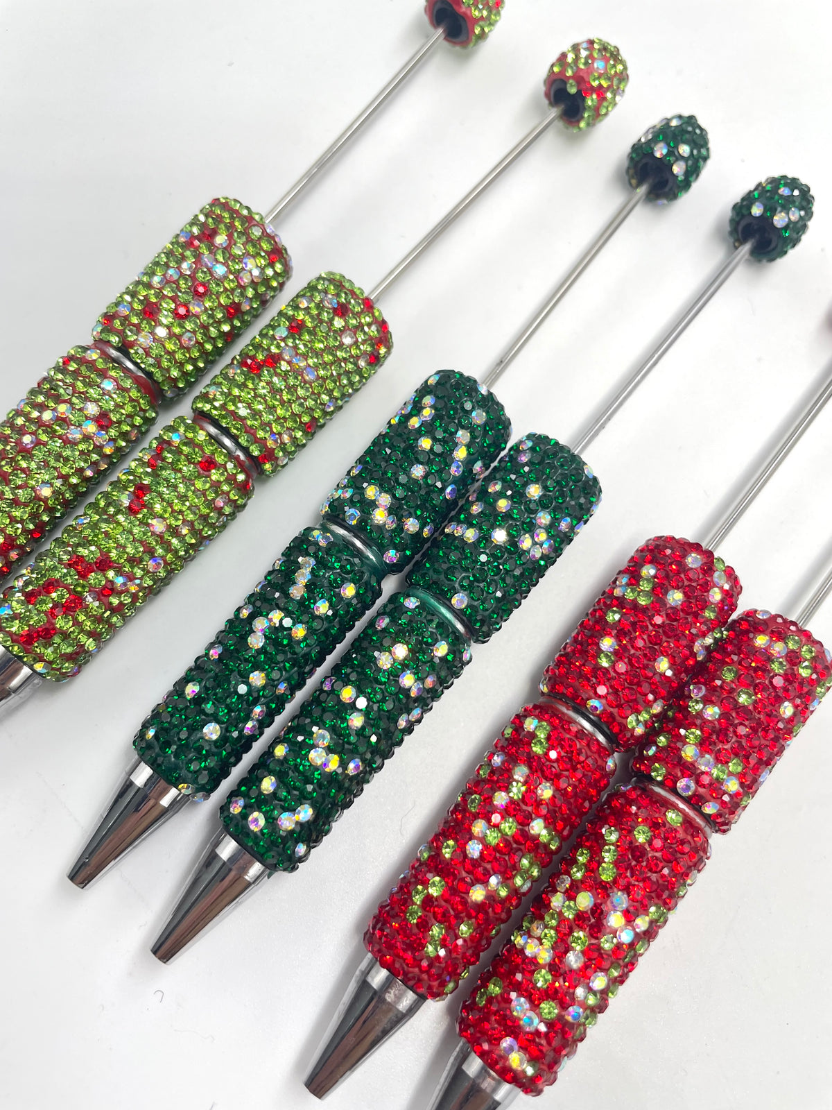 #21-#23fancy rhinestone pen clay rhinestone pen diy pen colored Christmas series colors