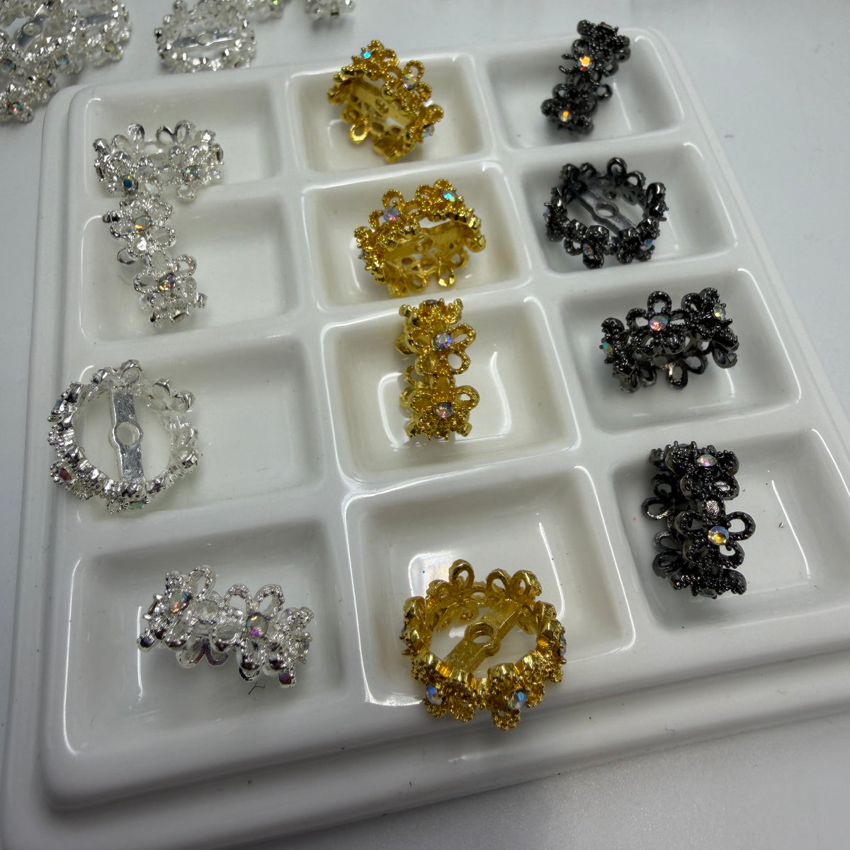 flower spacer with rhinestone fancy spacer