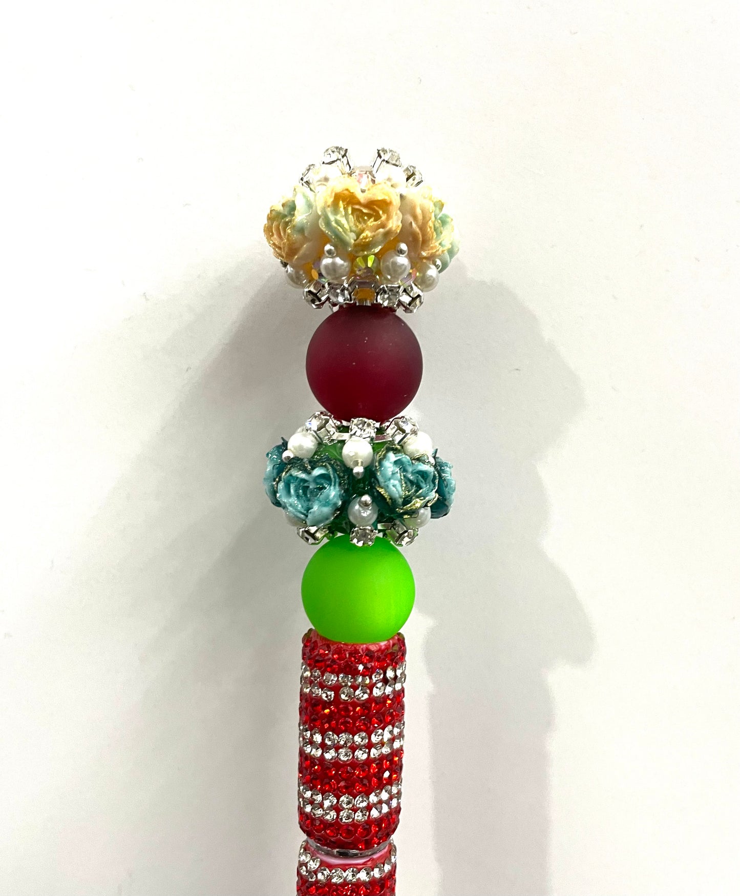 Fancy flower bead heart shape flower bead with chain radom mixed