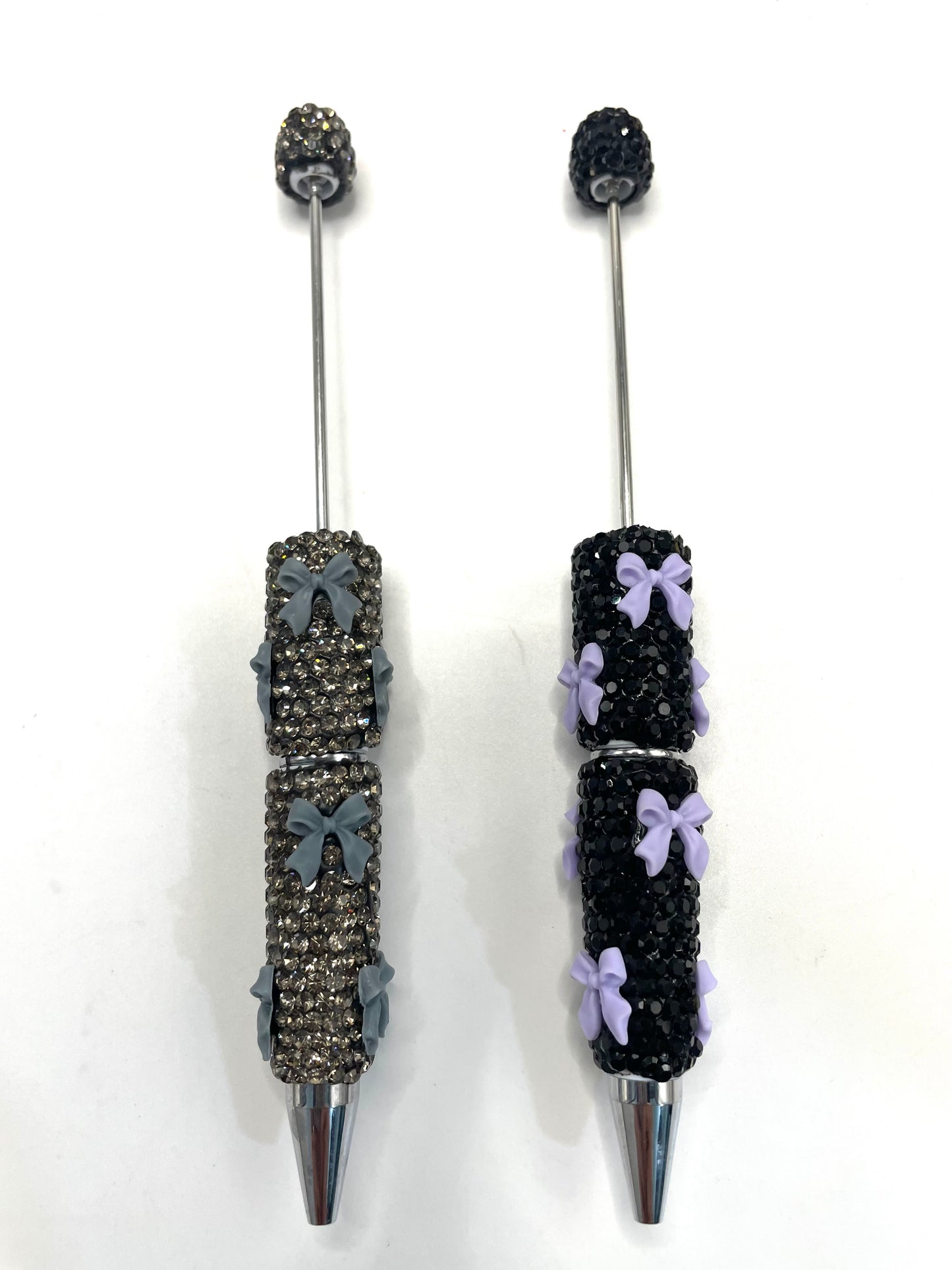 #1-#21 bow pen fancy clay rhinestone bow pen ornaments with acrylic bow colored random mix