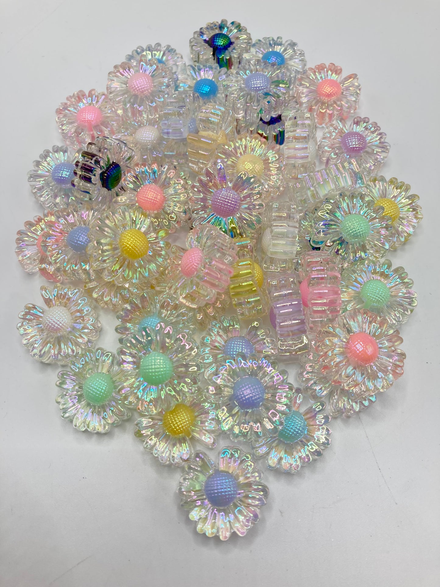 Acrylic beads Acrylic transparent chrysanthemum-shaped beads Daisy Random Mix