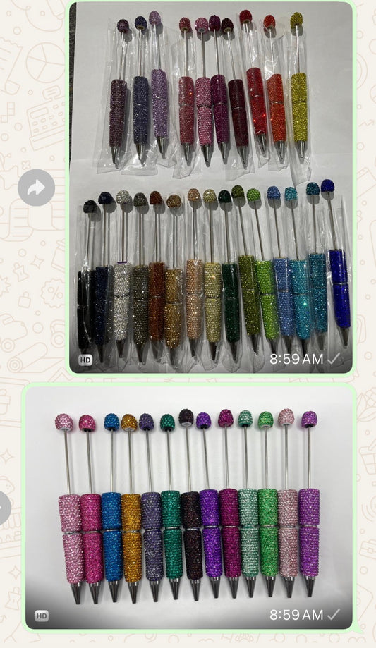 #1-#45 solid color clay rhineston pens diy pens Diy Rhinestone beadable pen Rhinestone pen Bling pen solid color Random MiX