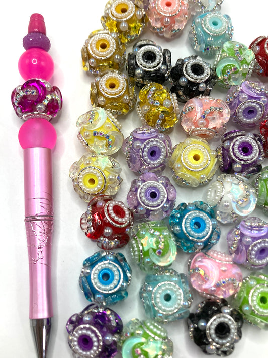 Fancy Beads Acrylic moon beads Mirror Moon Bubble Pearl Beads Random Mix 20mm
