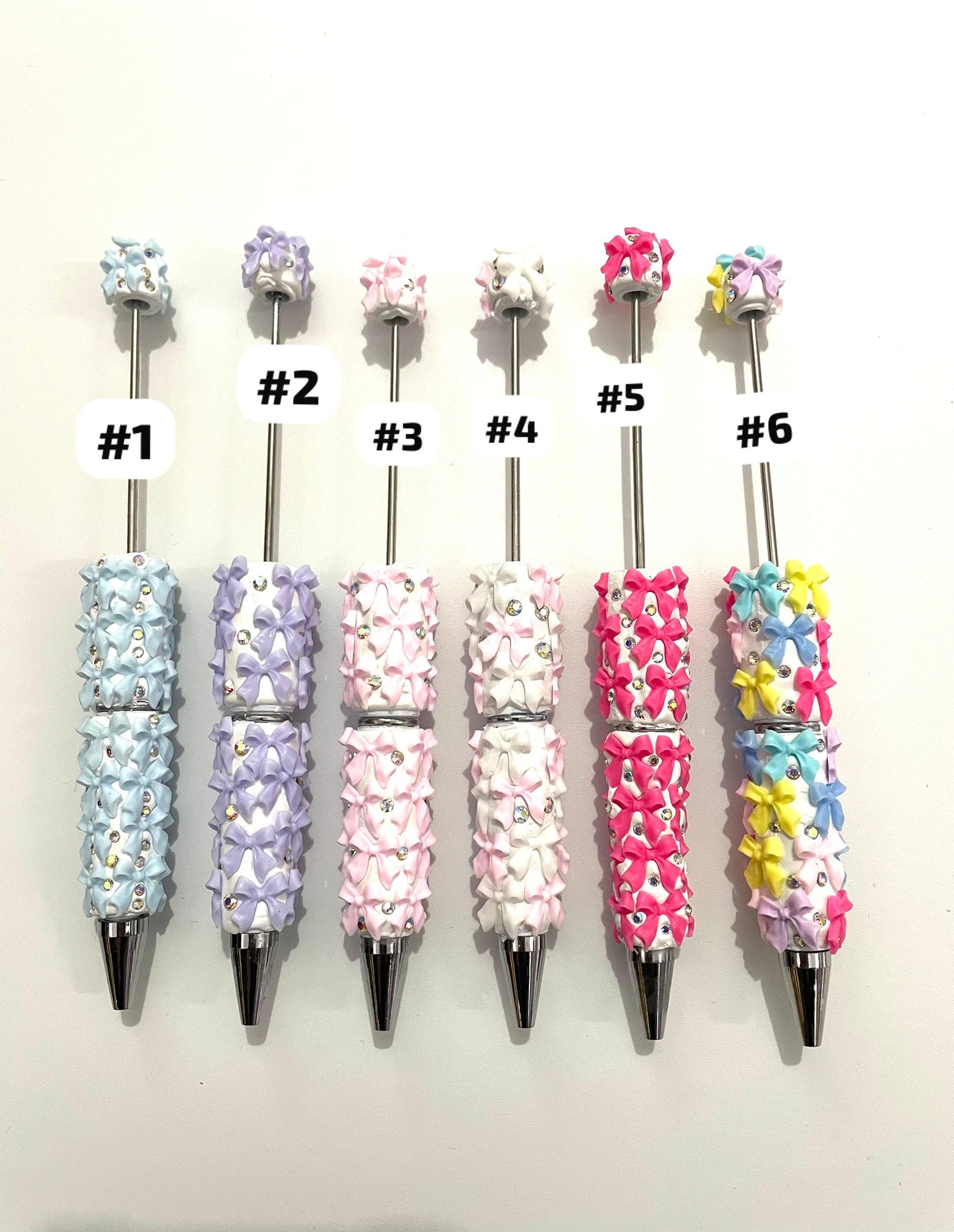 diy beaded beadable pens fancy bow pens with rhinestone bow pen