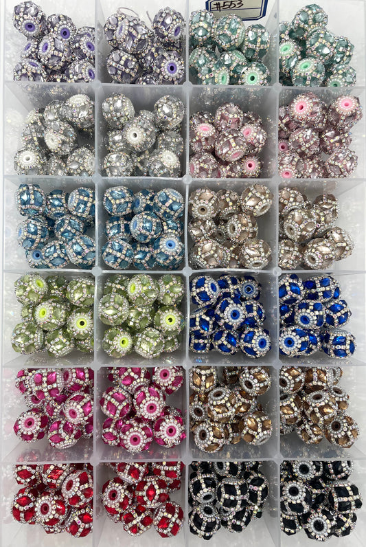 Fancy Beads Gemstone Rhinestone Chain Pearl gasket Spacers Acrylic beads Random Mix 18mm