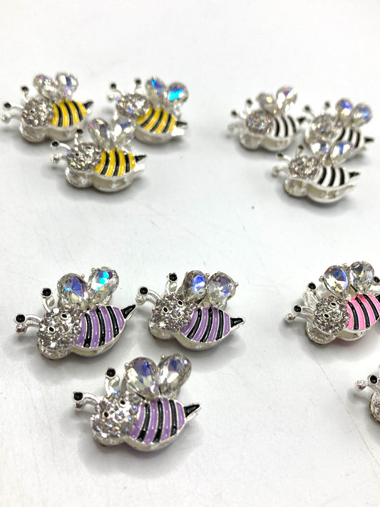 Fancy Metal beads Bee Beads Metal alloy colored bee-shaped beads Metal bee-shaped rhinestone beads