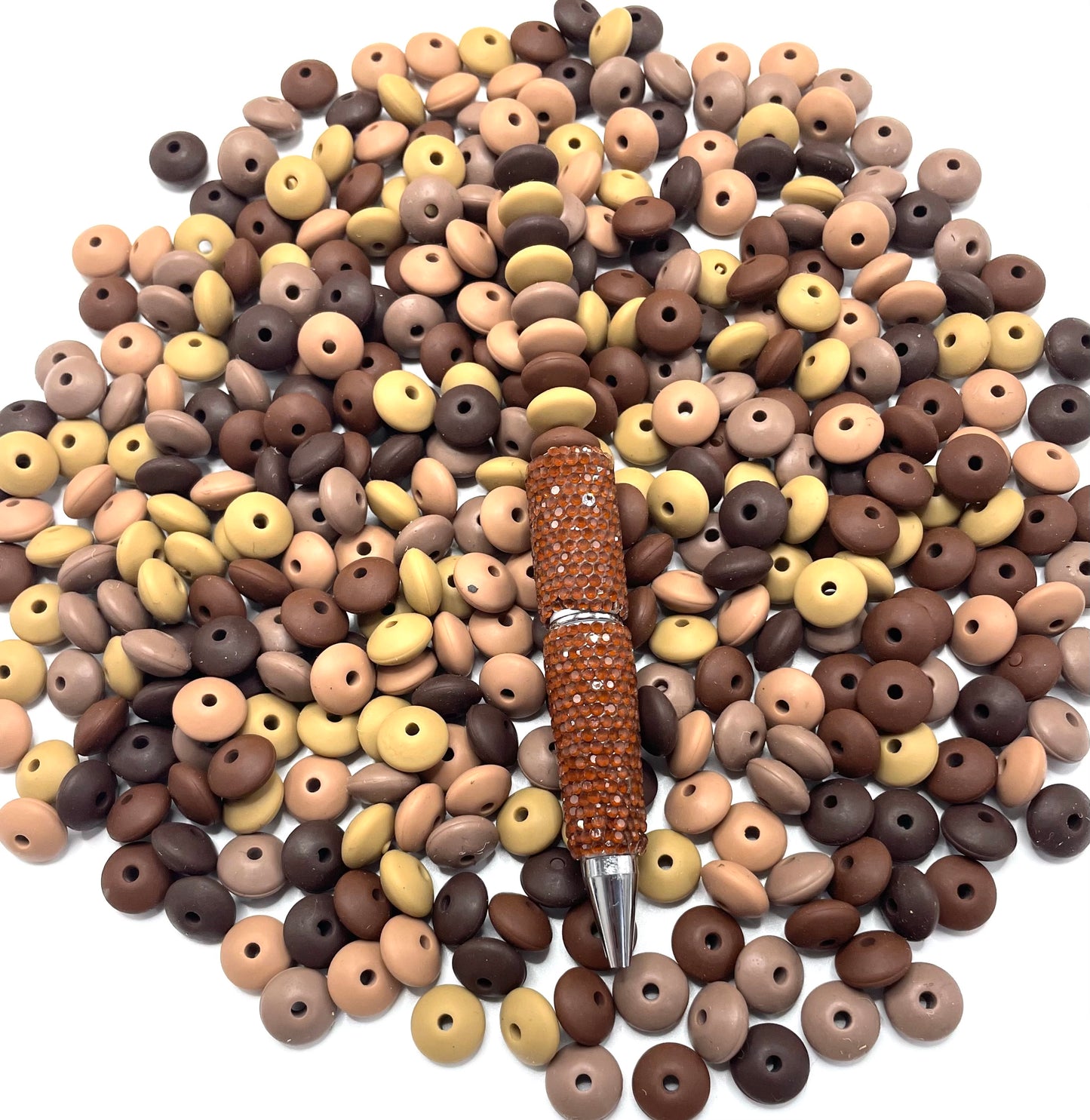 Silicone Lentil Spacer Beads,Random mix,12mm