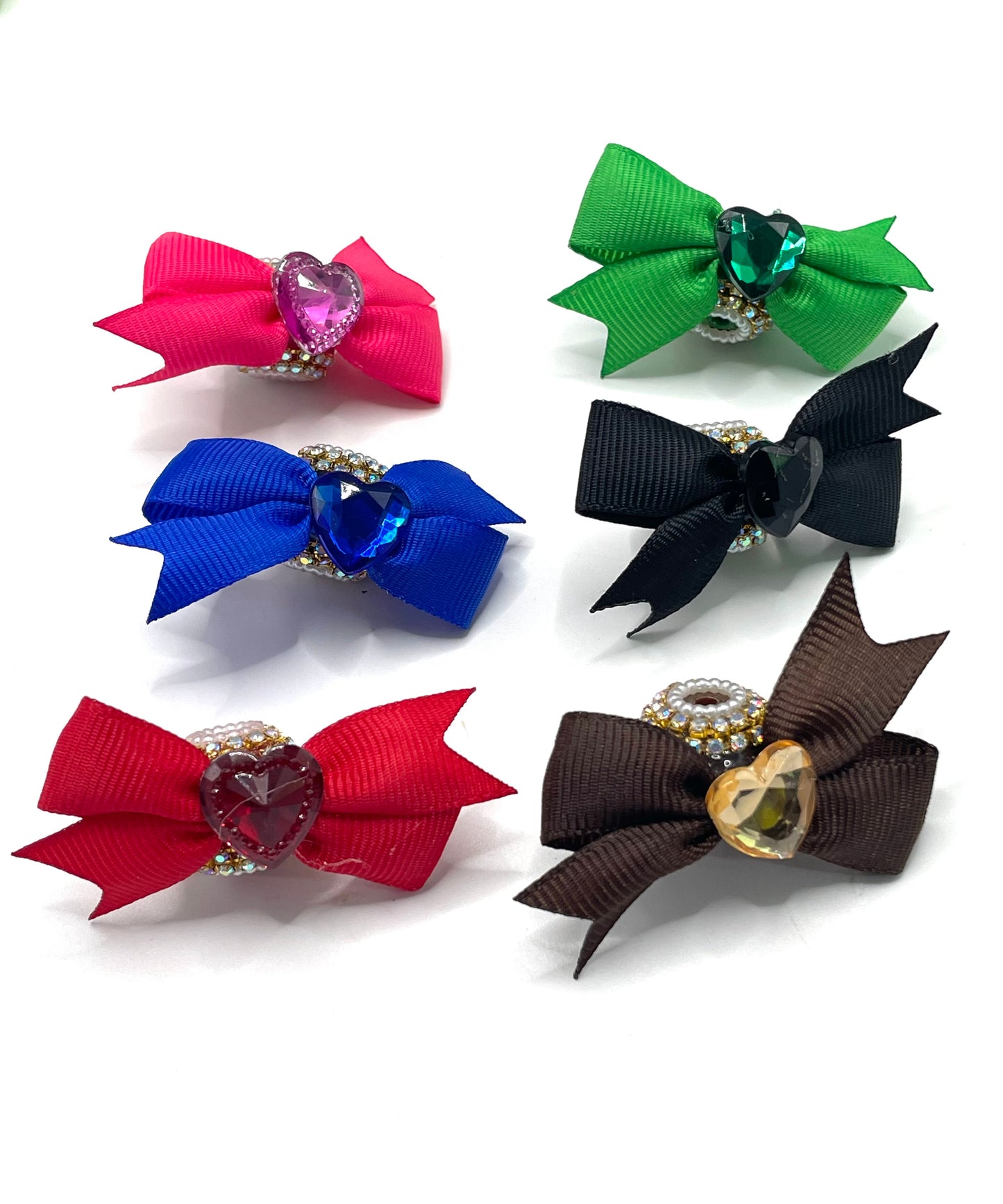 Beaded beadable textile bow Bows made of ribbons Fancy Beads Attractive and exquisite bow-shaped heart Golden Chain beads Random Mix