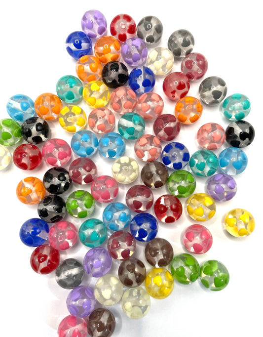 acrylic clear jelly bead transparent base bead colorful ,random mix 16mm