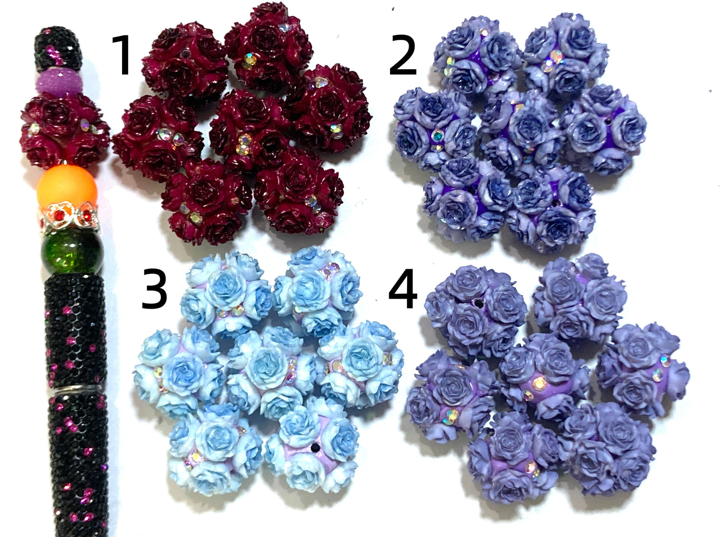 Various styles of flower beads Promotional edition Rose flower Random Mix