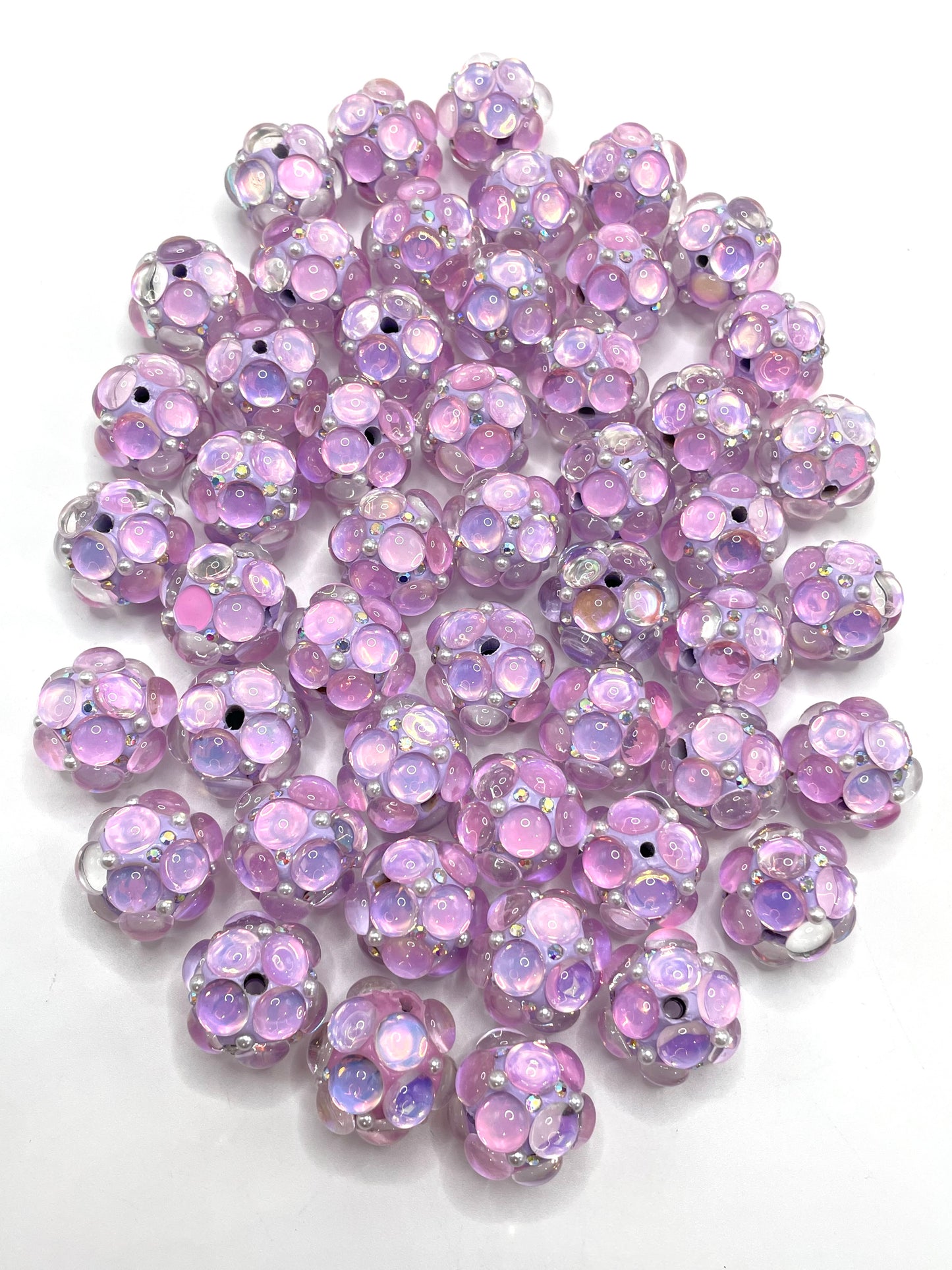 Bubble beads Bubbles of clay beads with rhinestones Fancy 22mm