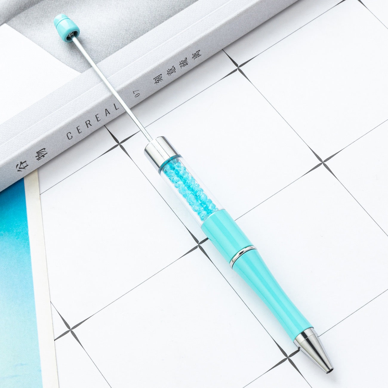 diy pen has the crystal inside the empty plastic tube beadable pen beaded pen ball point plastic pen