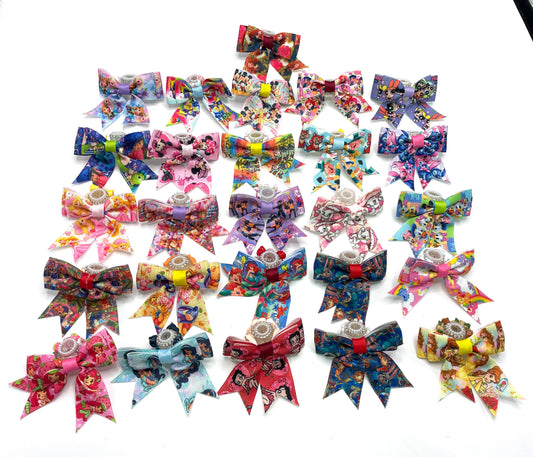 Figurine Cartoon character Anime characters Cute acrylic bow-shaped beads Printed bow tie Cartoon bow tie Sugar beads Random Mix
