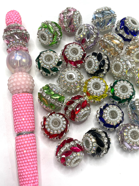 Fancy Beads Chain mirror  Pearl gasket Acrylic beads 18mm Random Mix