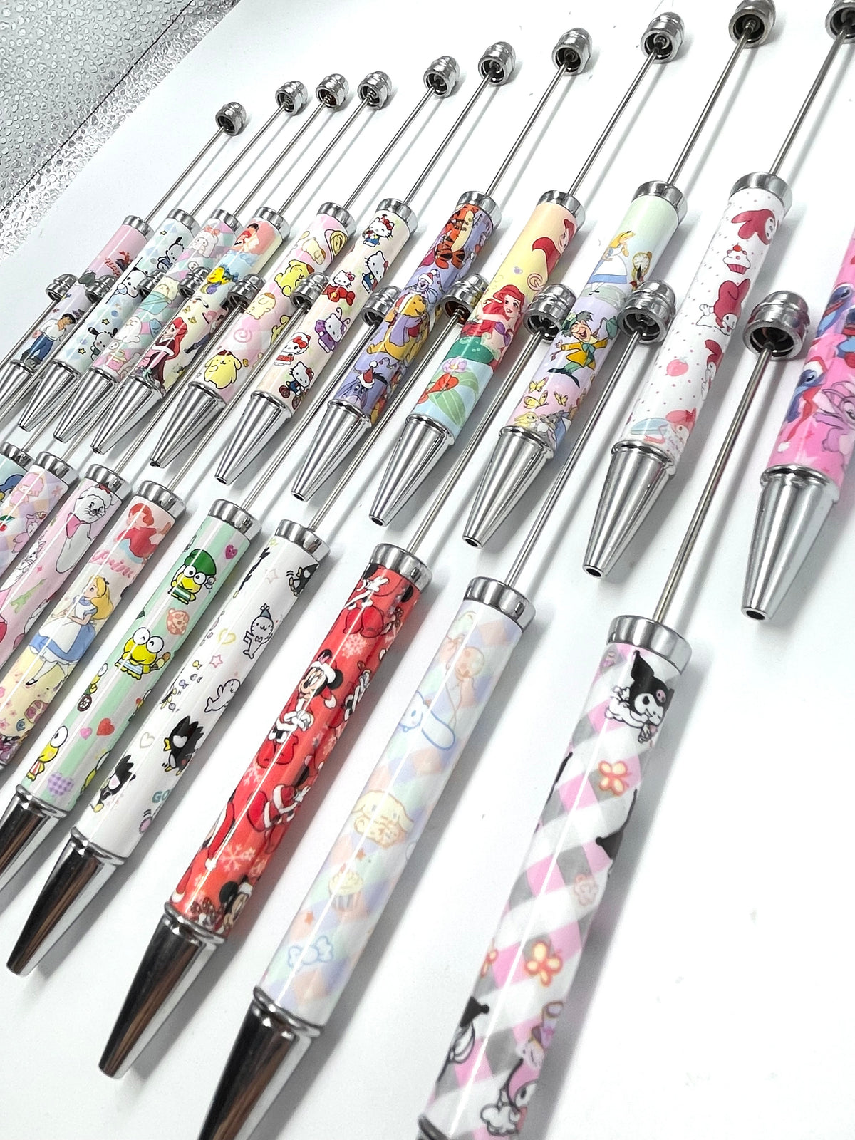 diy beaded beadable pen printed pen princess designer pen