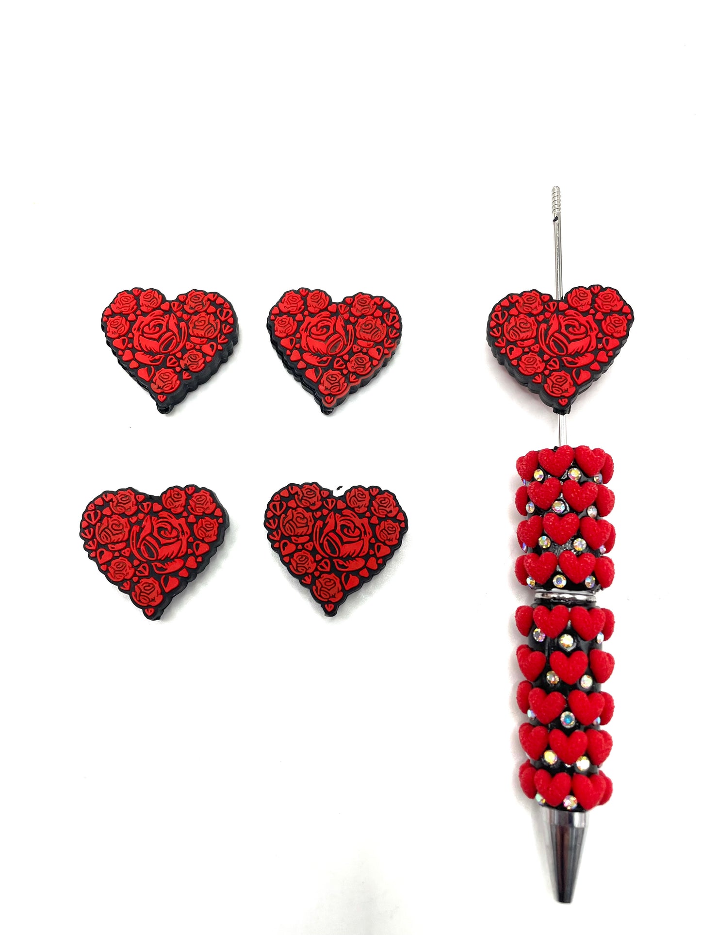 Silicone focal bead for valentines
