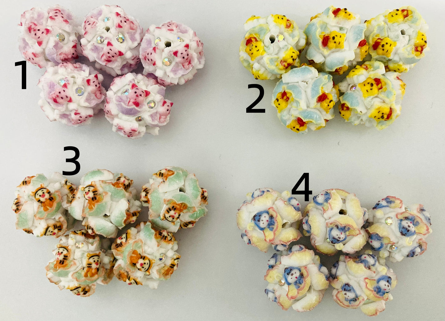 Disney Winnie the Tigger Clay beads Anime characters Cute cartoon beads Random Mix