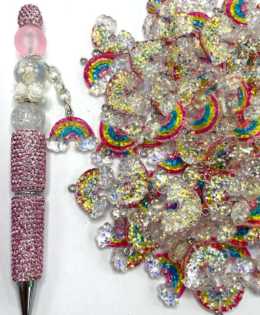 Pendant Acrylic pendant sequins glitter Rainbow DIY accessory pendants 25mm