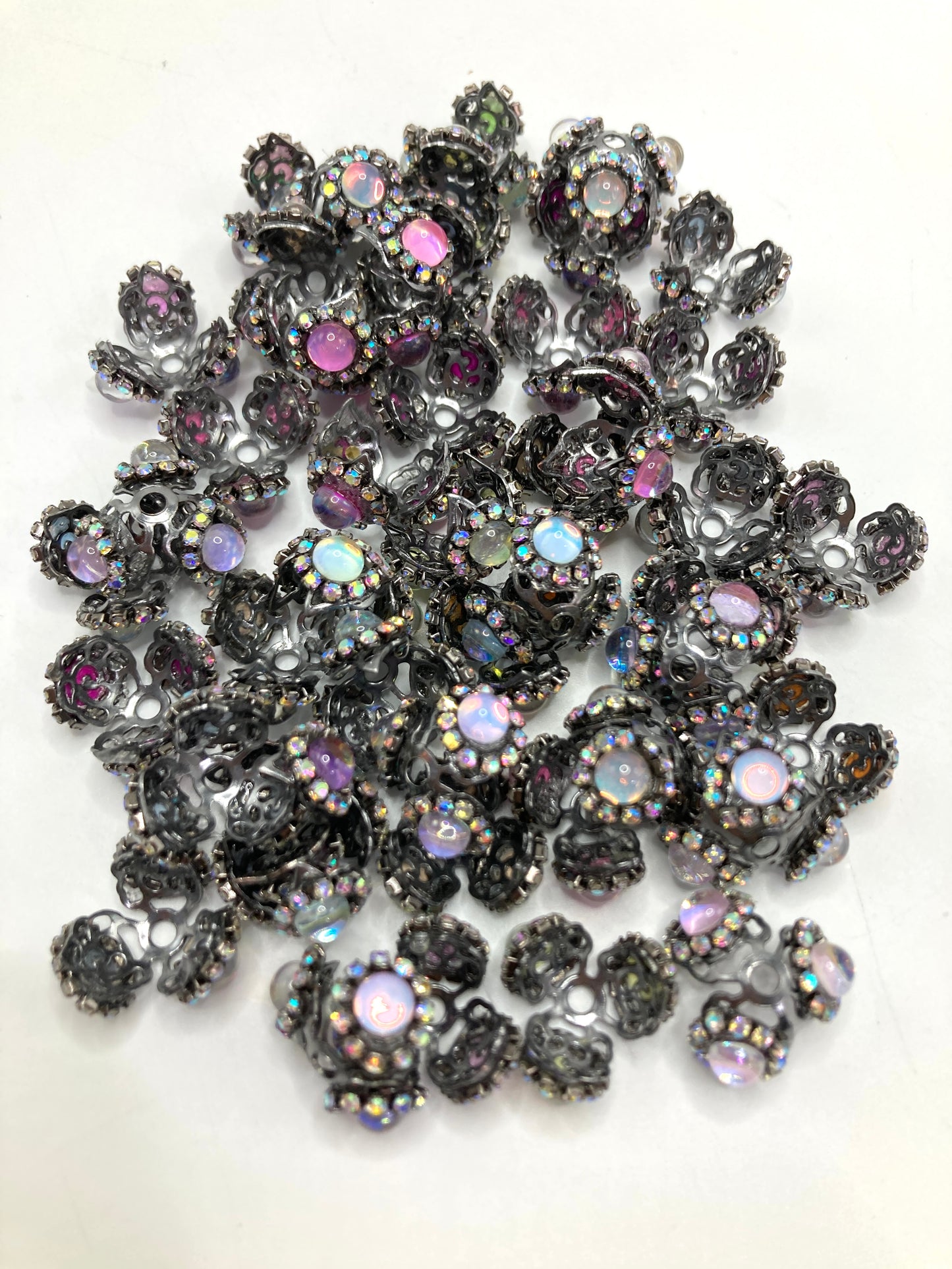 fancy bubble bead Bubble beads Cat's eye beads Rose flower interlocking beads Random Mix 19mm-20mm