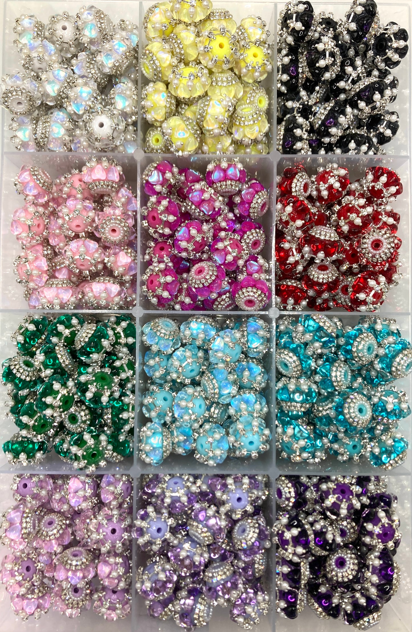 Fancy Beads Acrylic heart beads Pearl chain Pearl water-drawing chain Pearl gasket beads Random Mix