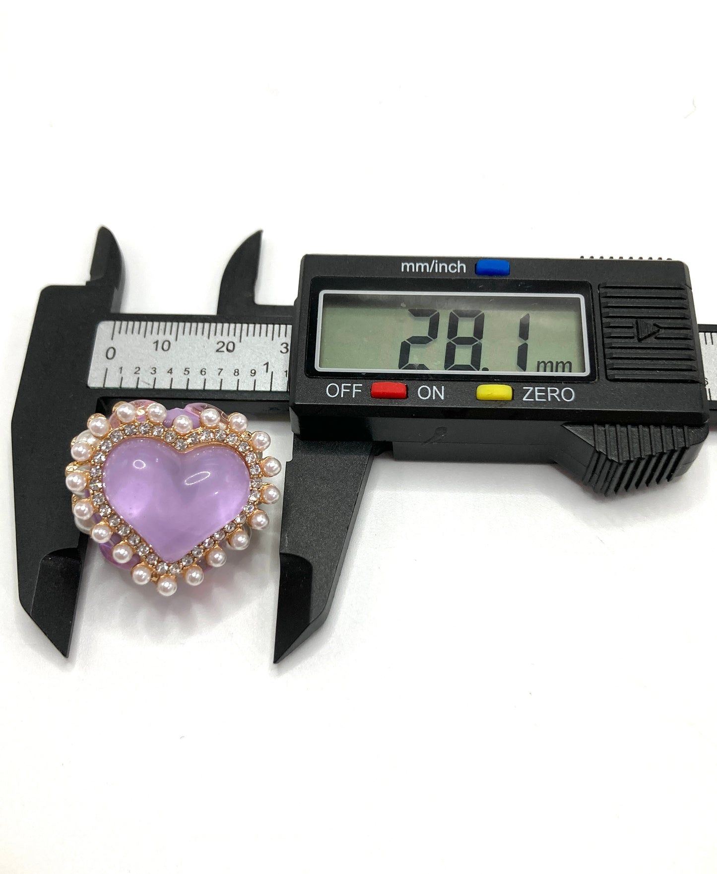 Fancy Beads Metal heart Clay beads Pearl Translucent and colorful hearts 28mm Random Mix
