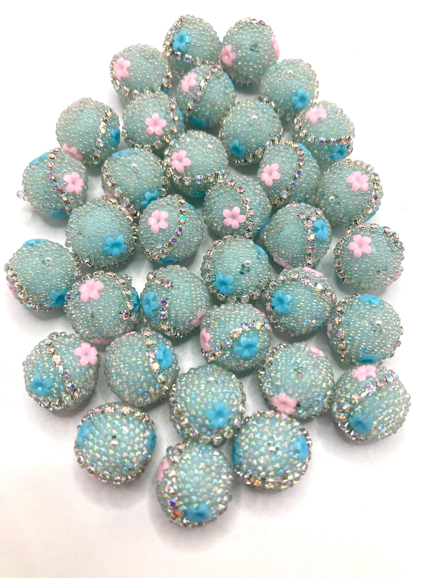 Bubble flowers beads Chain bubble flowers acrylic beads 16mm Random Mix