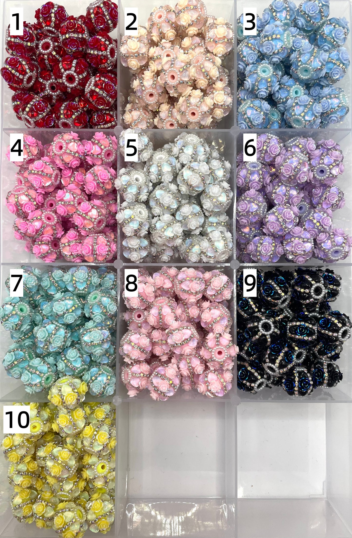 Fancy Beads Flower beads Rhinestone Chain Heart Pearl Spacer Beads Random Mix