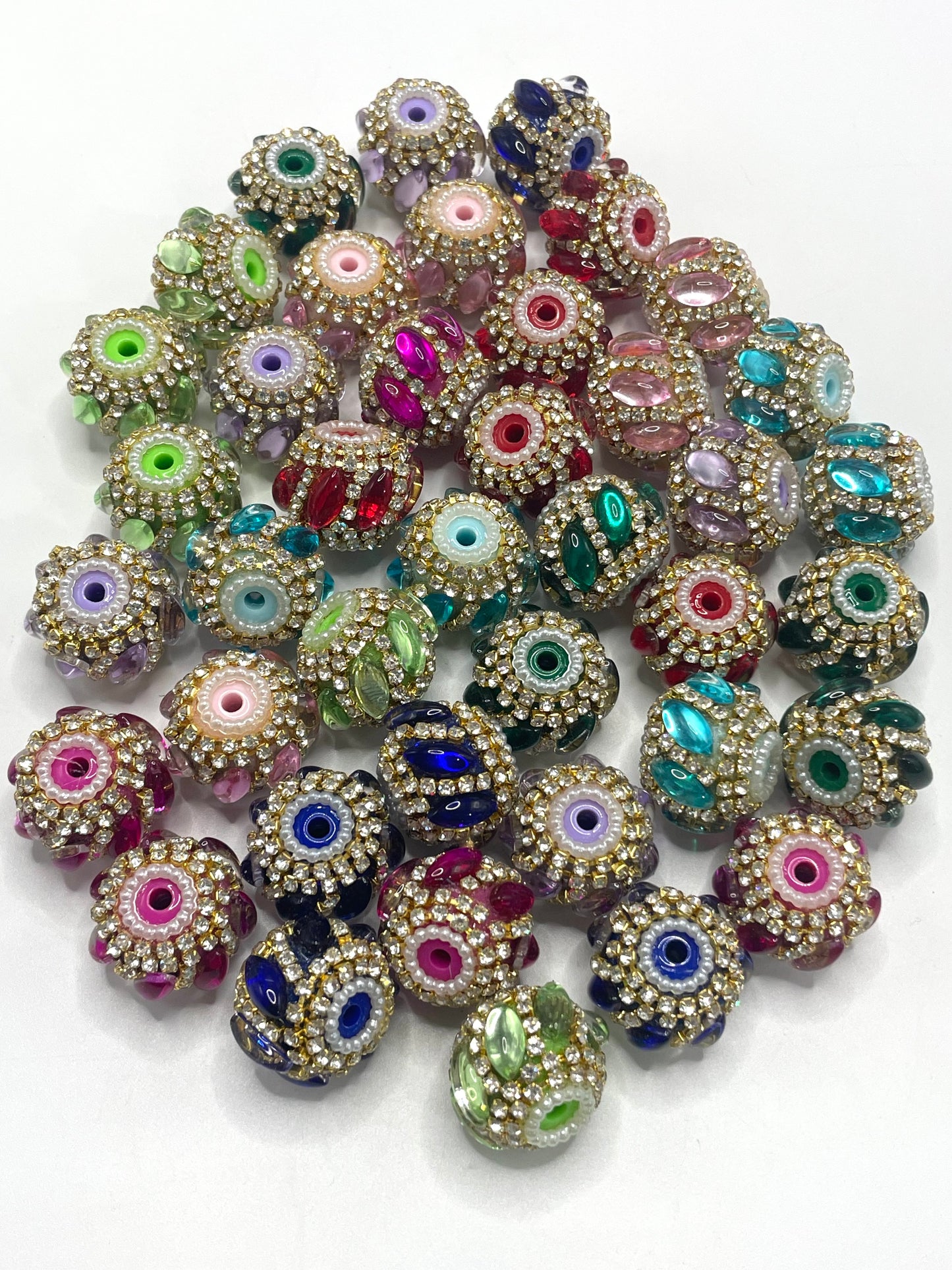 Fancy Beads Chain Pearl gasket Golden Chain mirror 20mm Random Mix